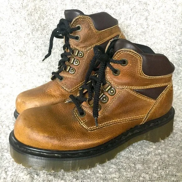 Dr. Marten’s Size 6 Vintage Brown Leather Boots Dr. Martens Model 8A07 Boots Chunky Sole Vintage Brown Size  main image 4